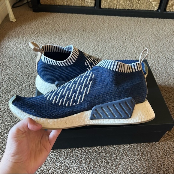 adidas NMD CS2 Primeknit Ronin Stripes Size 13 Navy White Gum PK Boost BA7189 - Picture 6 of 11